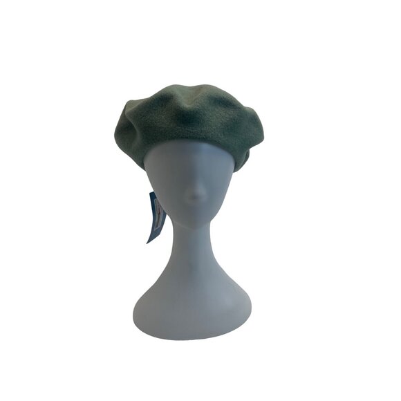 BeauChapeau Wool Beret Hat Green One Size Made In Canada - Picture 1 of 9